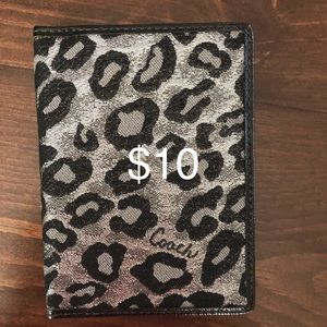 Black and silver leopard wallet